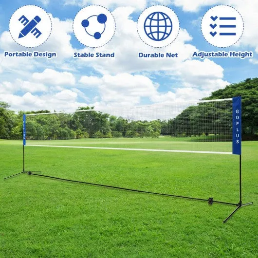 14' x 5' Portable Beach Training Badminton Net with Carrying Bag