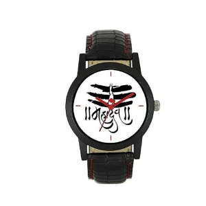 1809 Unique & Premium Analogue Watch MAHADEV Print Multicolour Dial Leather Strap (Watch 9)