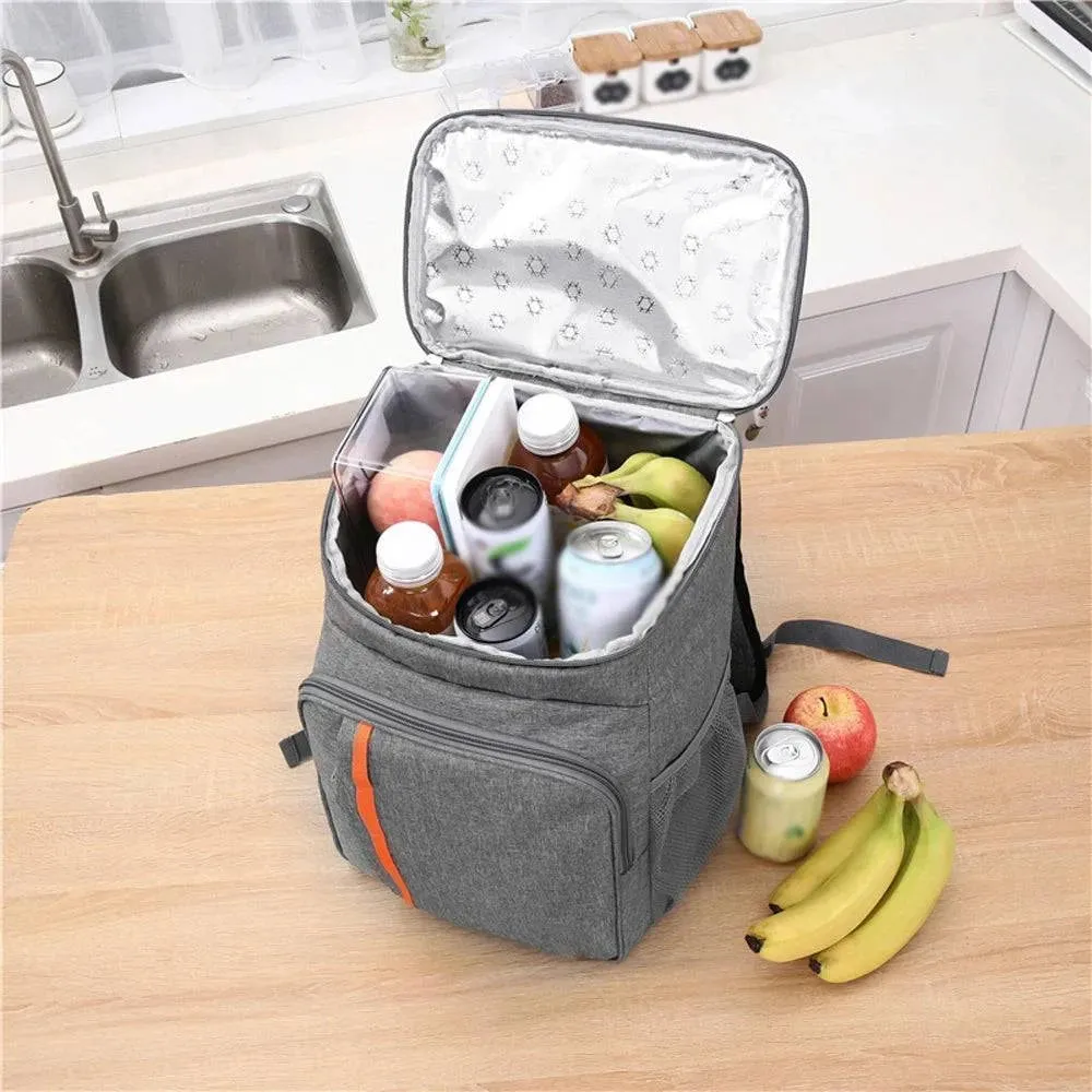 18L Large Capacity Leak Proof Lunch Backpack Thermal and Warm Insulated Bag Outdoor Food and Beverage Storage Shoulder Bag