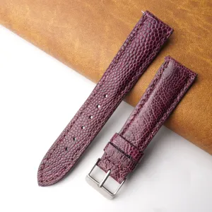 20mm Purple Unique Ostrich Leather Watch Band For Men | DH-170C