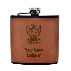 33rd Degree Scottish Rite Flask - Wings Up Leather & Stainless Steel