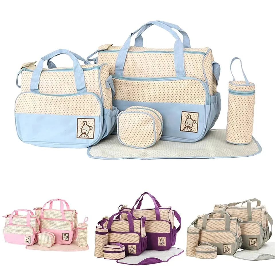 5 Pcs Large Capacity Maternity Shoulder Bag Set