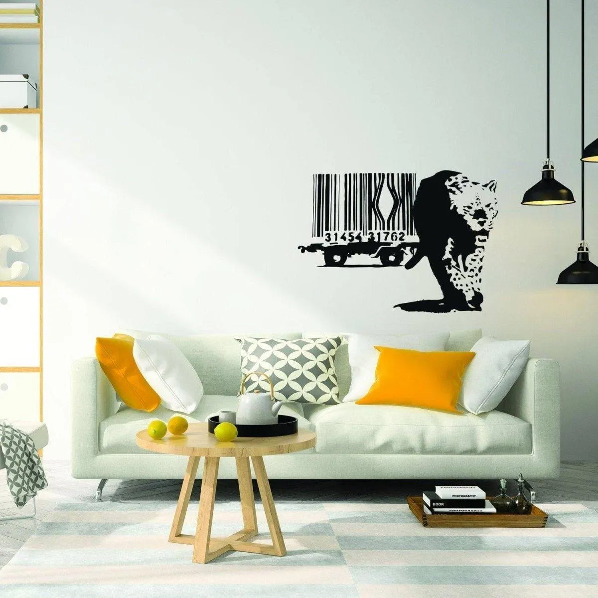 Artistic Leopard Barcode Wall Sticker - Trendy Wall Decal Design