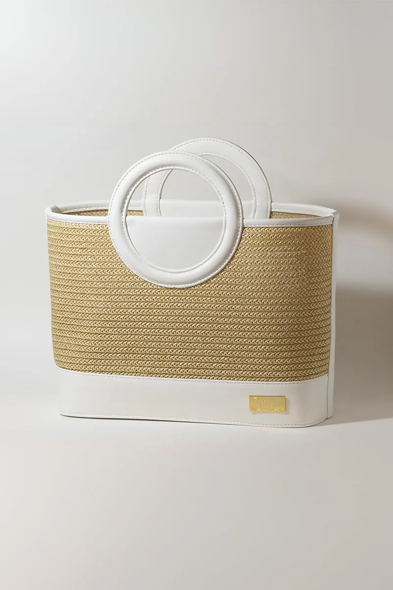 BELLA RAFFIA BAG - WHITE