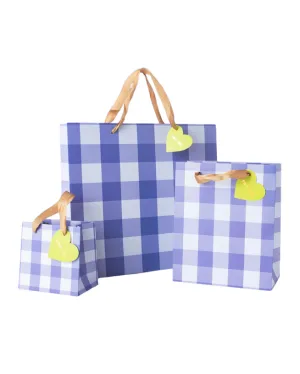 Blue Gingham Gift Bags