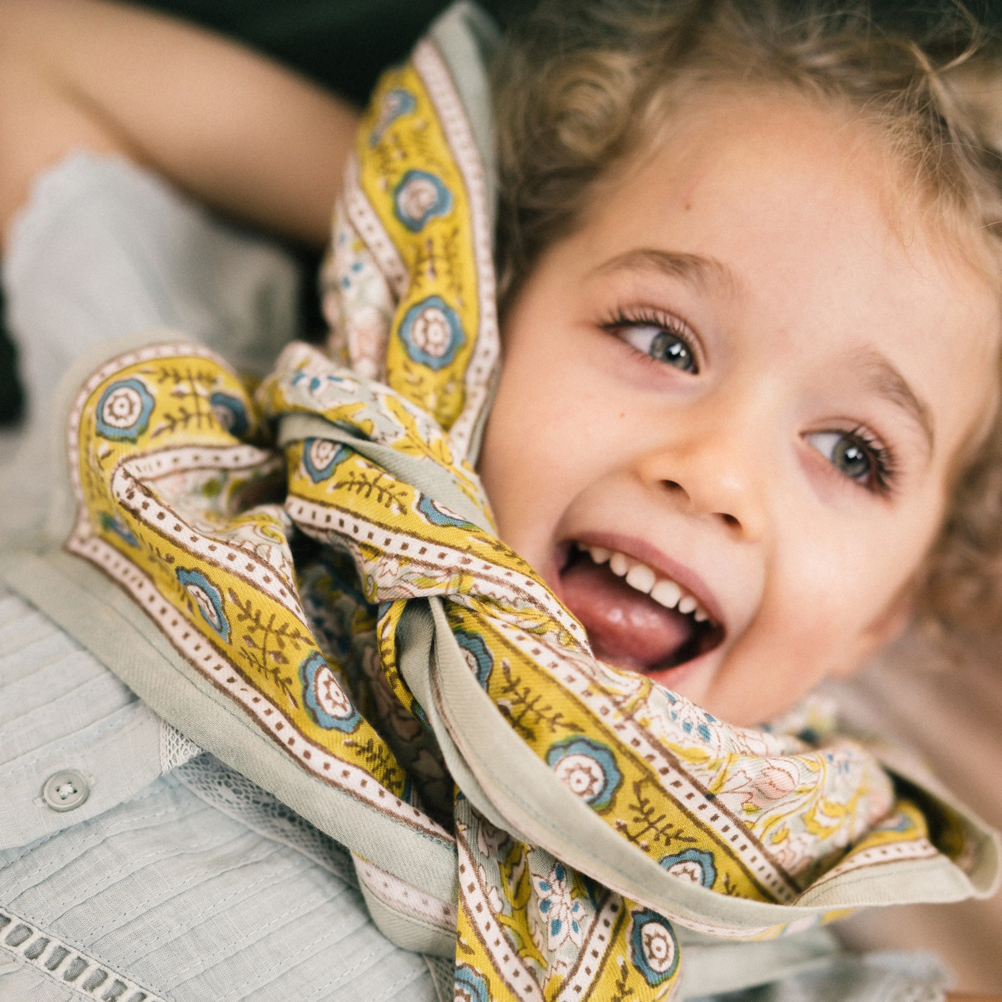 Bonheur du Jour Paris Girl Scarf Vert De Gris Unique