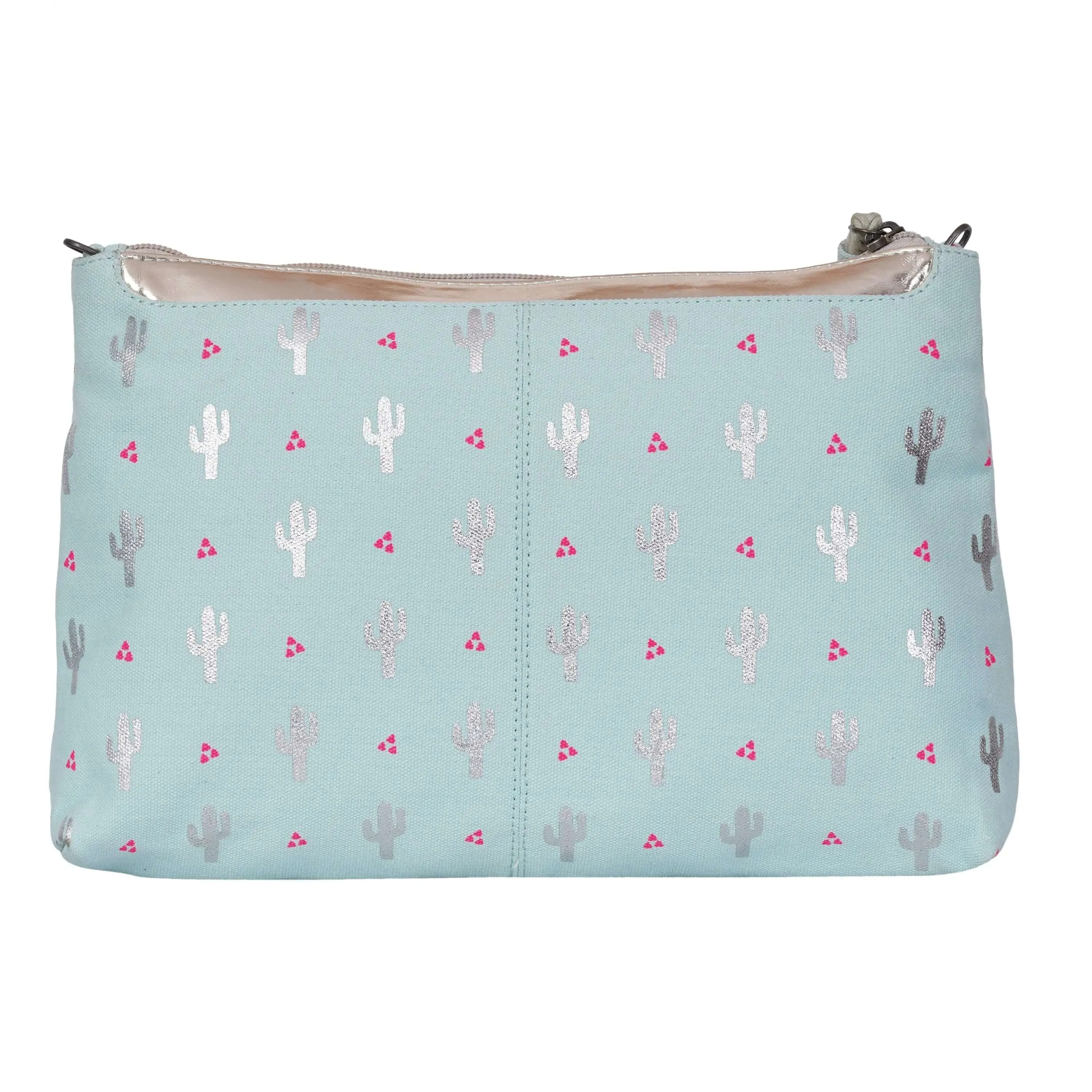 Cactus Printed Clutch Bag: 12.5 L x 2 W x 8 H Inches