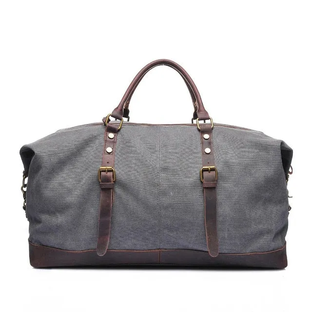 Canvas Crazy Horse Leather Men Travel Bags