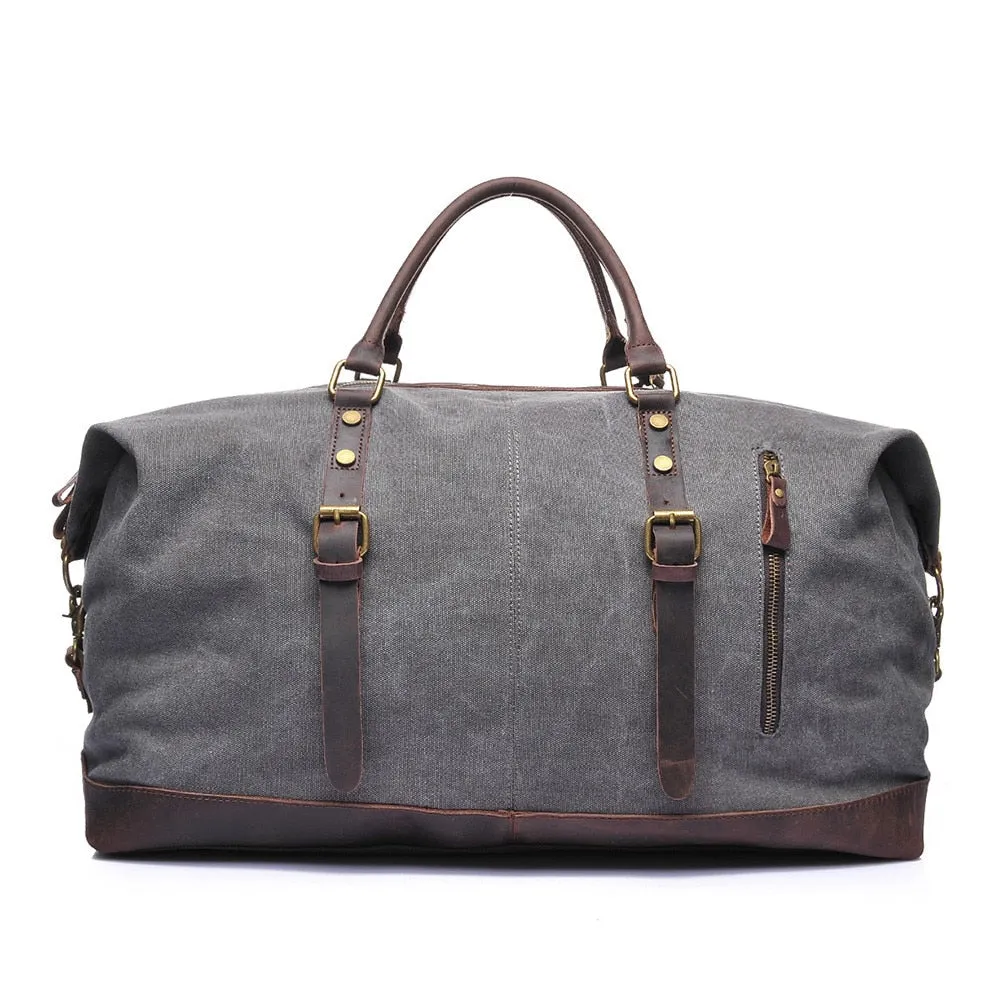 Canvas Crazy Horse Leather Men Travel Bags