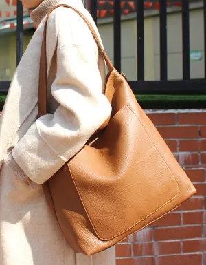 Capacity Large Leather Shoulder Bag