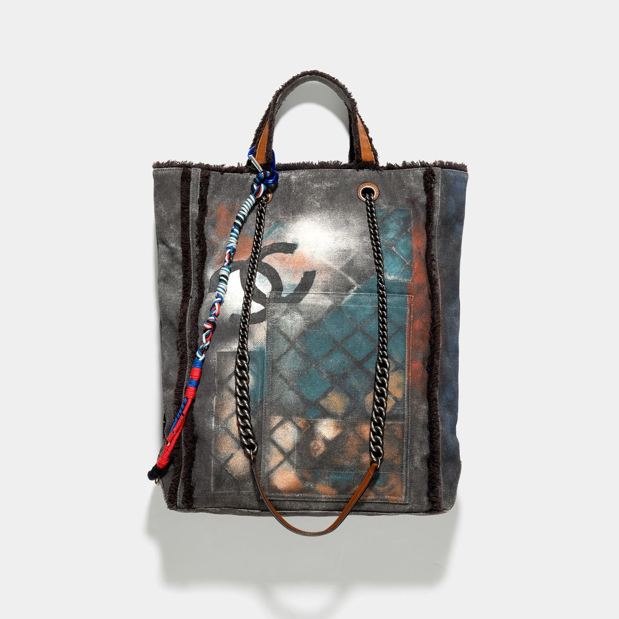 Chanel Art School Oh My Boy Graffiti Canvas Tote Bag