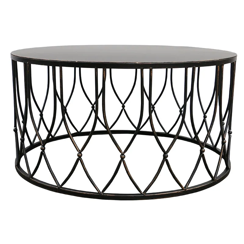 Chang Artistic Geometric Metal Side Table Set - Burnt Gold