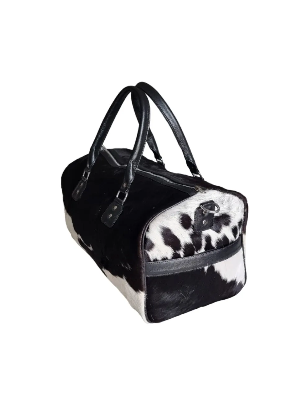 Cow Print Leather Duffle Bag: Stylish Travel & Everyday Companion - GB13