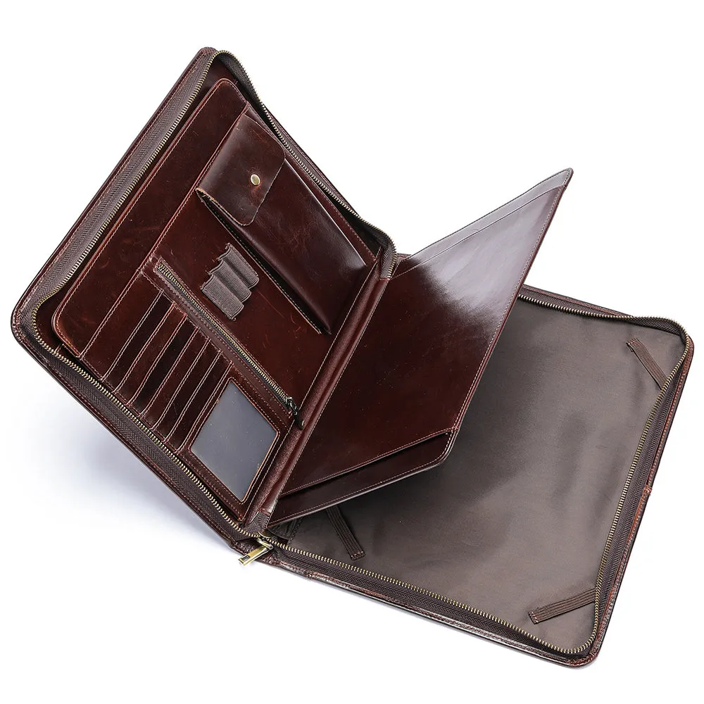 CowLuxe Stylish Leather Men's Ipad Bag