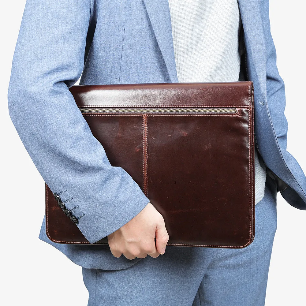 CowLuxe Stylish Leather Men's Ipad Bag