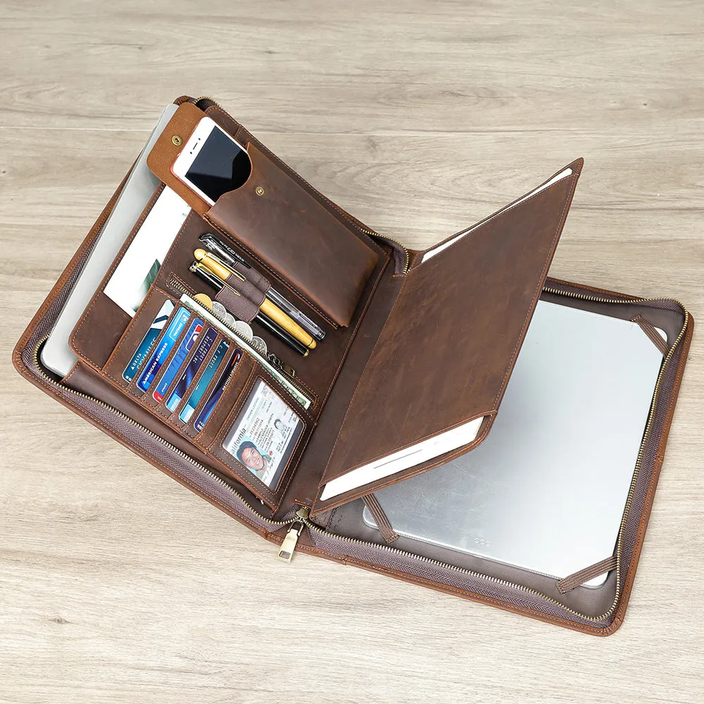 CowLuxe Stylish Leather Men's Ipad Bag