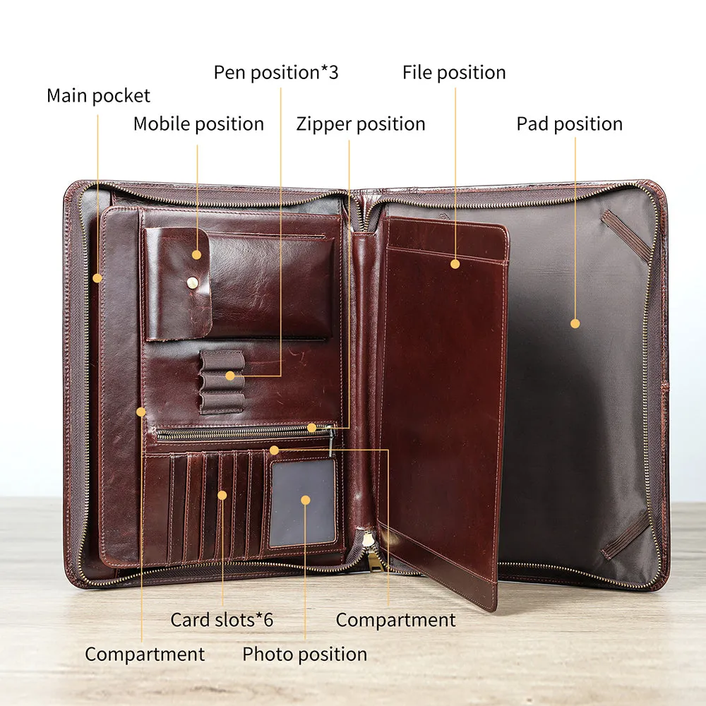 CowLuxe Stylish Leather Men's Ipad Bag