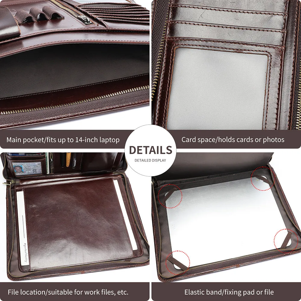 CowLuxe Stylish Leather Men's Ipad Bag