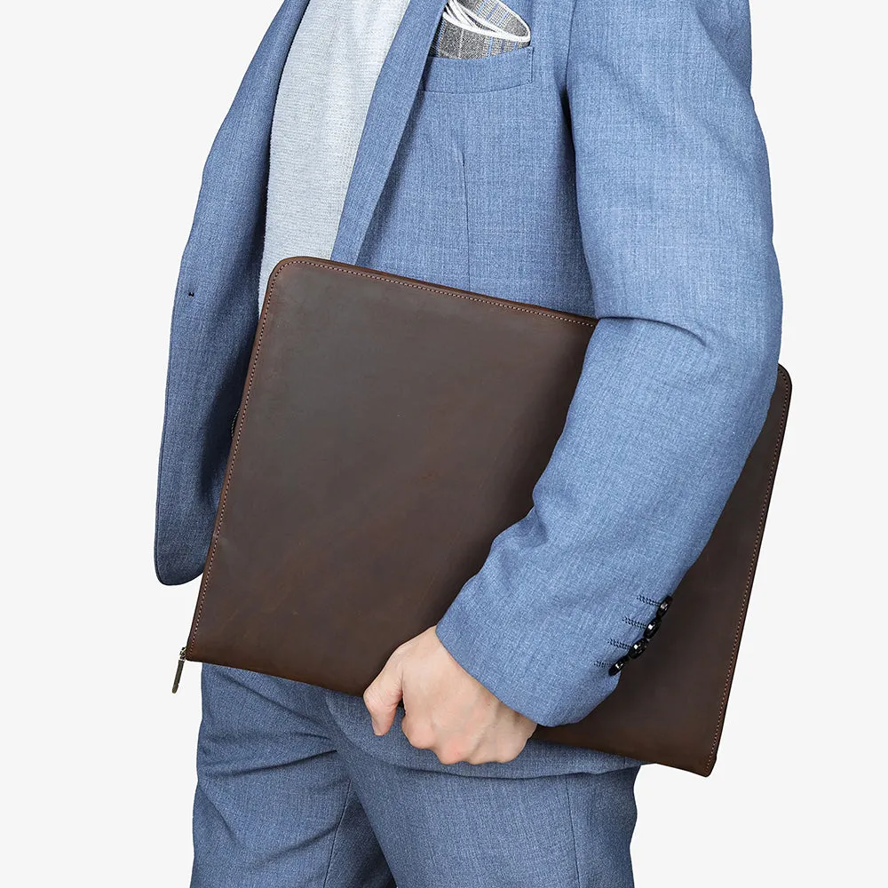 CowLuxe Stylish Leather Men's Ipad Bag