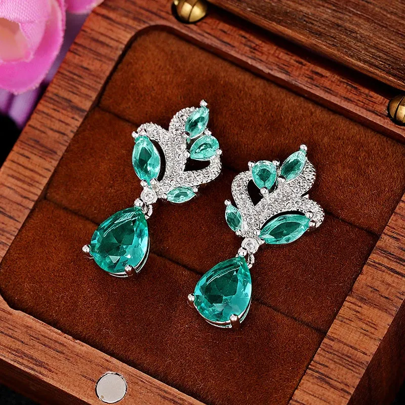 Cubic Zirconia Earrings for Women Unique Color Aesthetic Jewelry  Accessory