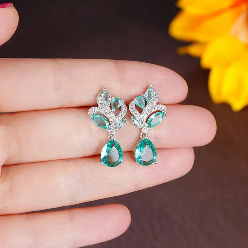 Cubic Zirconia Earrings for Women Unique Color Aesthetic Jewelry  Accessory