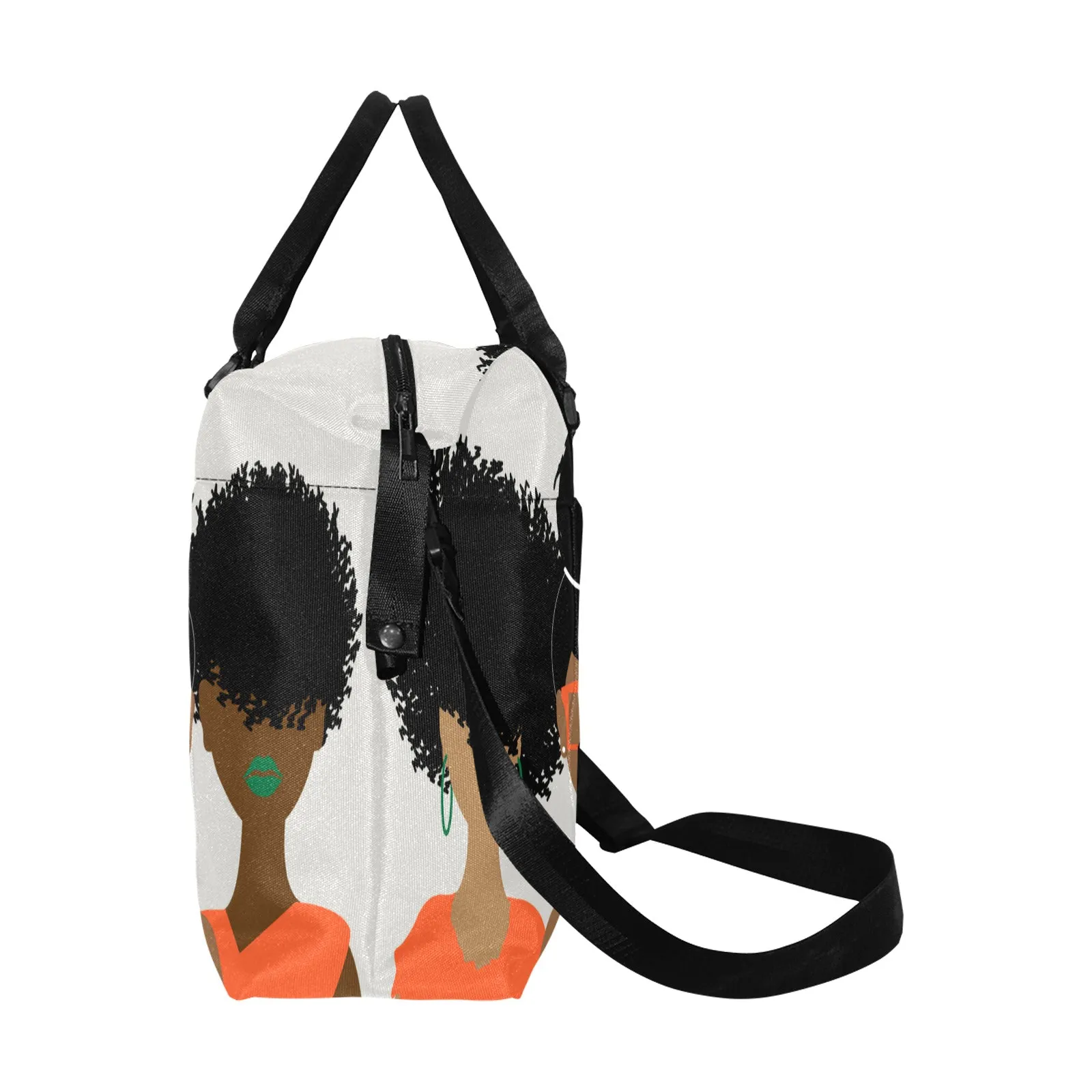 Curly Girl Trio (Orange/green) Trolley Bag