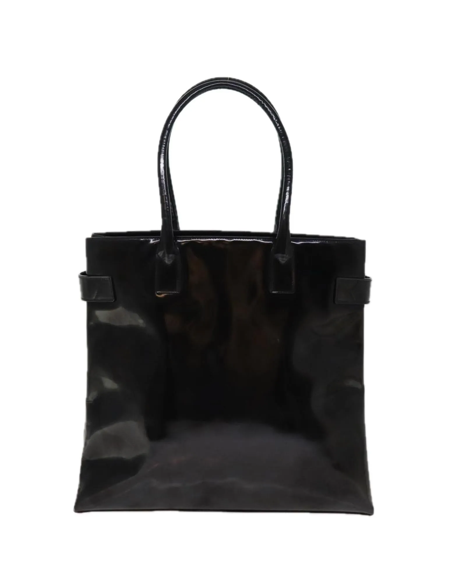 Enamel Black Hand Bag with Unique Charm and Italian Craftsmanship