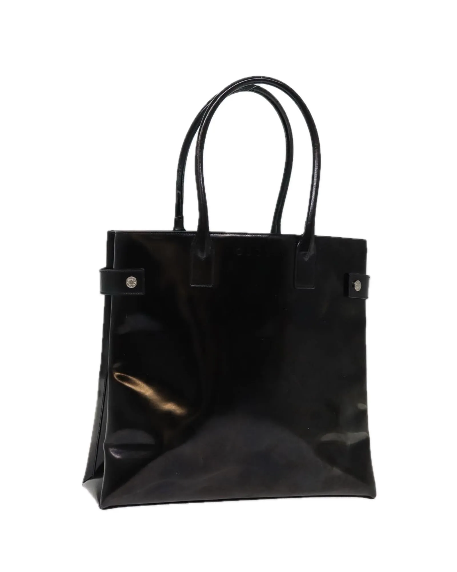 Enamel Black Hand Bag with Unique Charm and Italian Craftsmanship