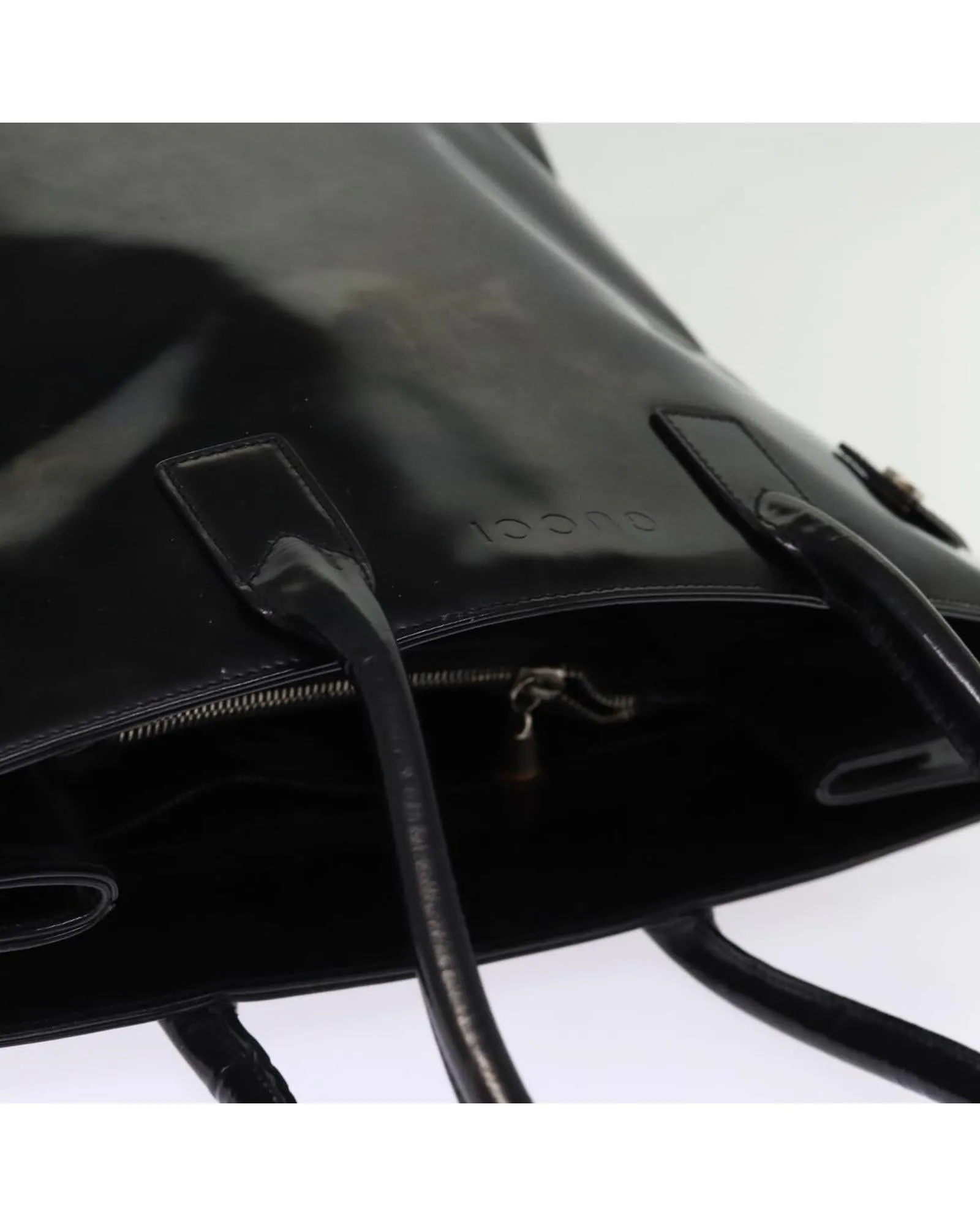 Enamel Black Hand Bag with Unique Charm and Italian Craftsmanship