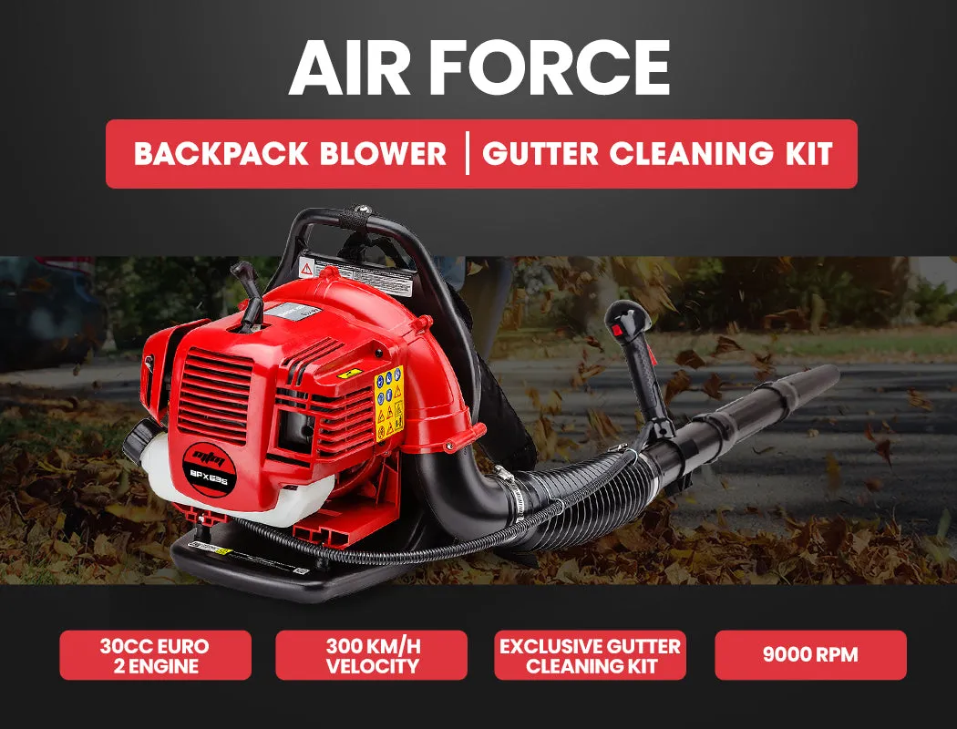 Ergonomic 30CC Petrol Backpack Leaf Blower with Gutter Kit