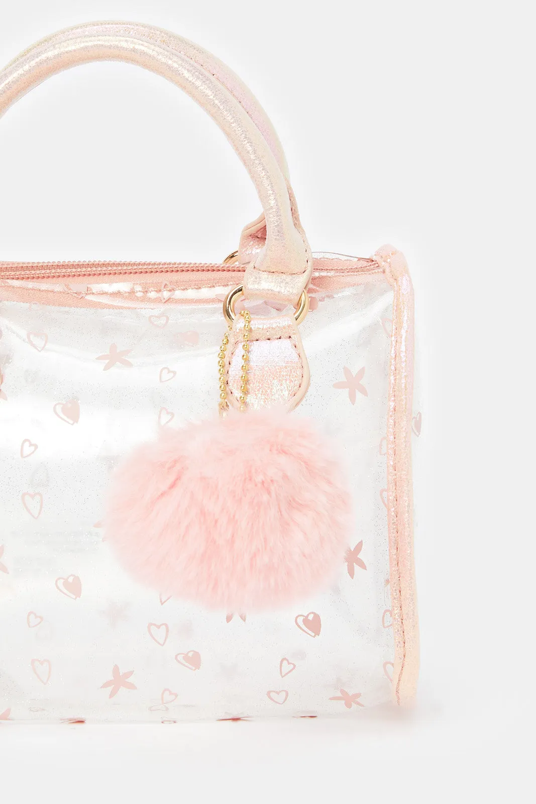 Girls Pink Embellished Cross Body Bag