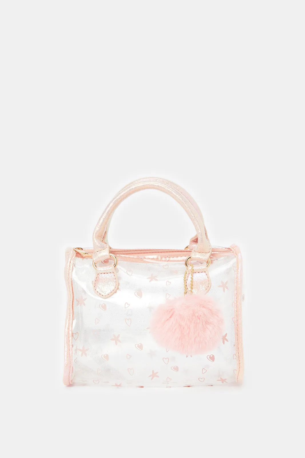 Girls Pink Embellished Cross Body Bag