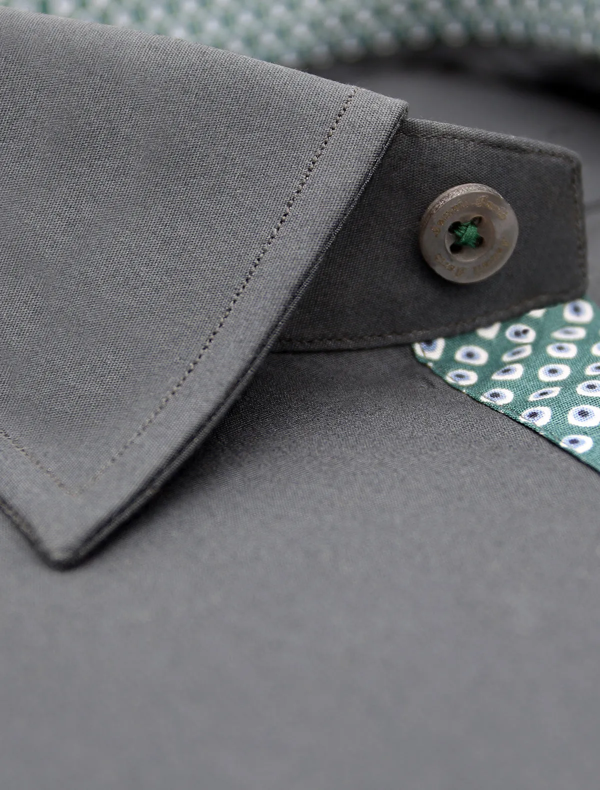 Grey Classic Shirt unique green details