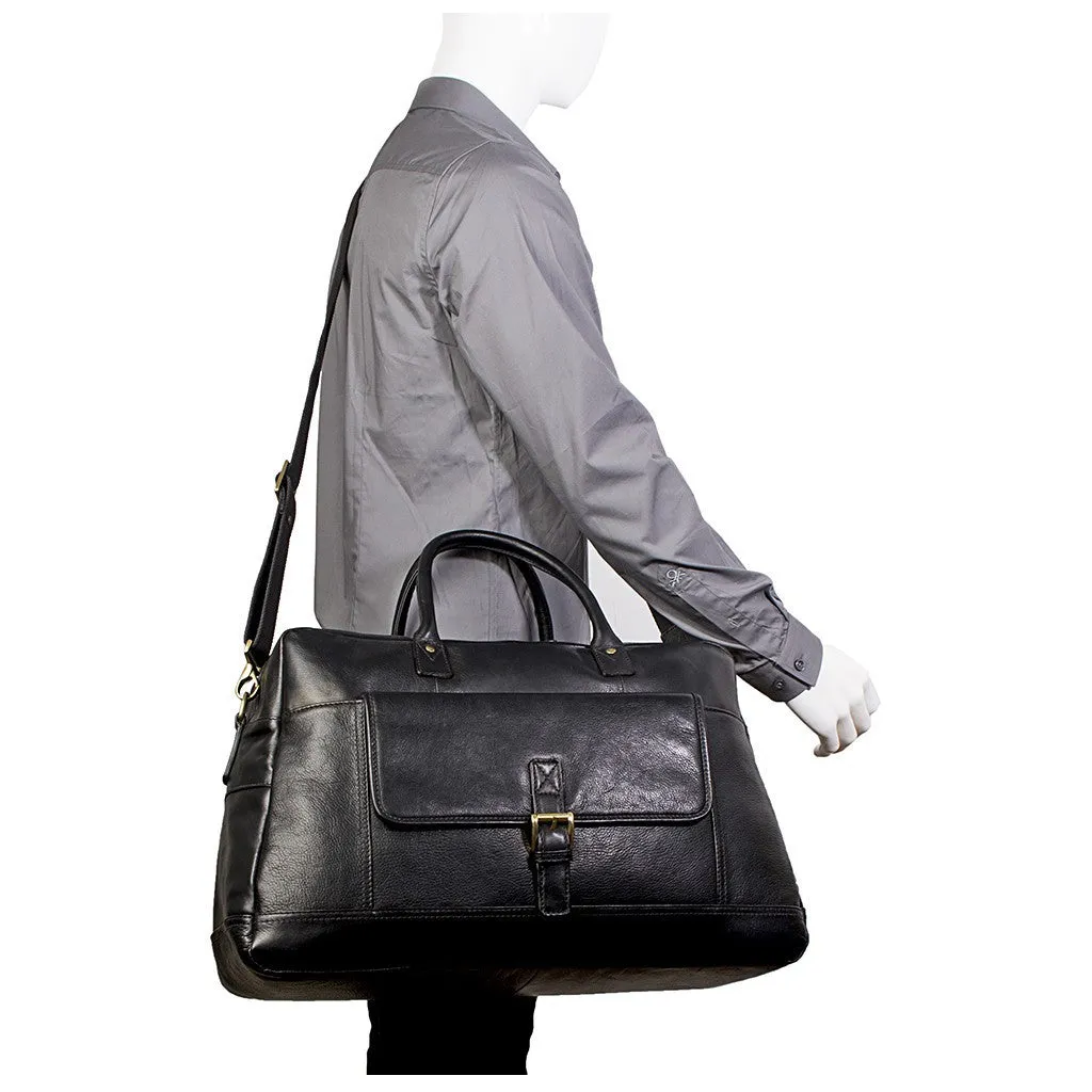 Hunter Cabin Sized Duffel in Classic Leather in Black