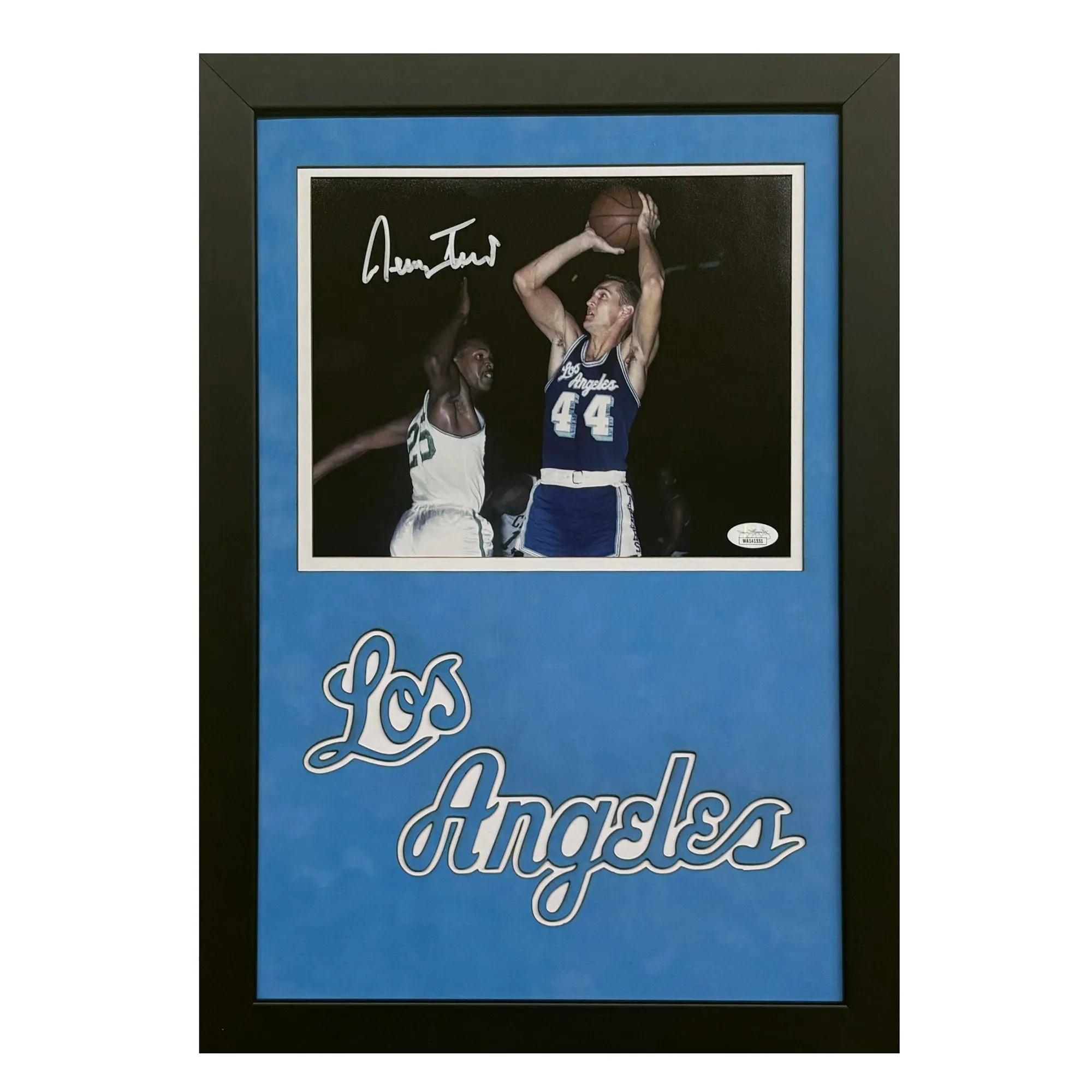 Jerry West Hand Signed & Framed Los Angeles Lakers 8x10 Photo (JSA)