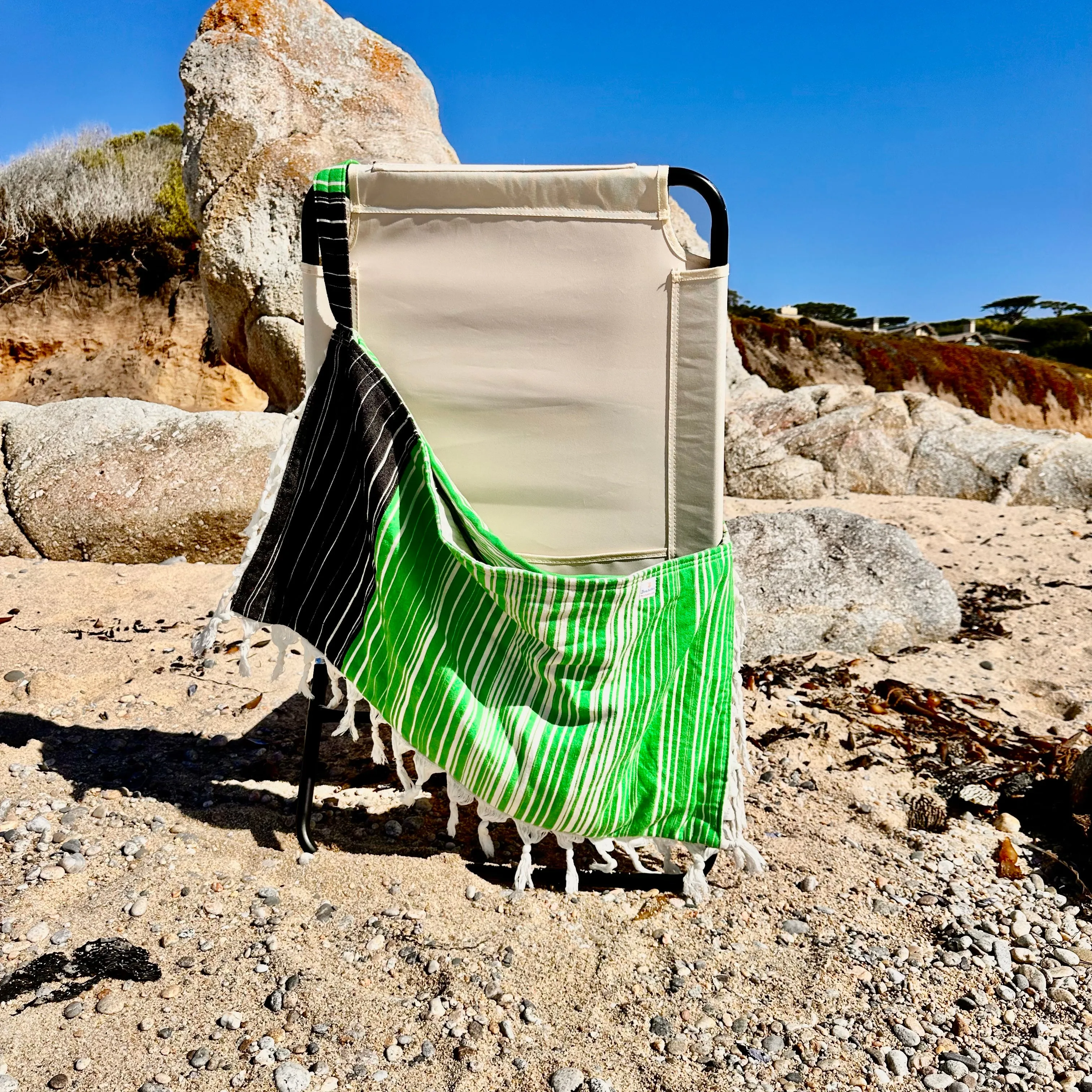 Kiawah Green & Black Striped Bag