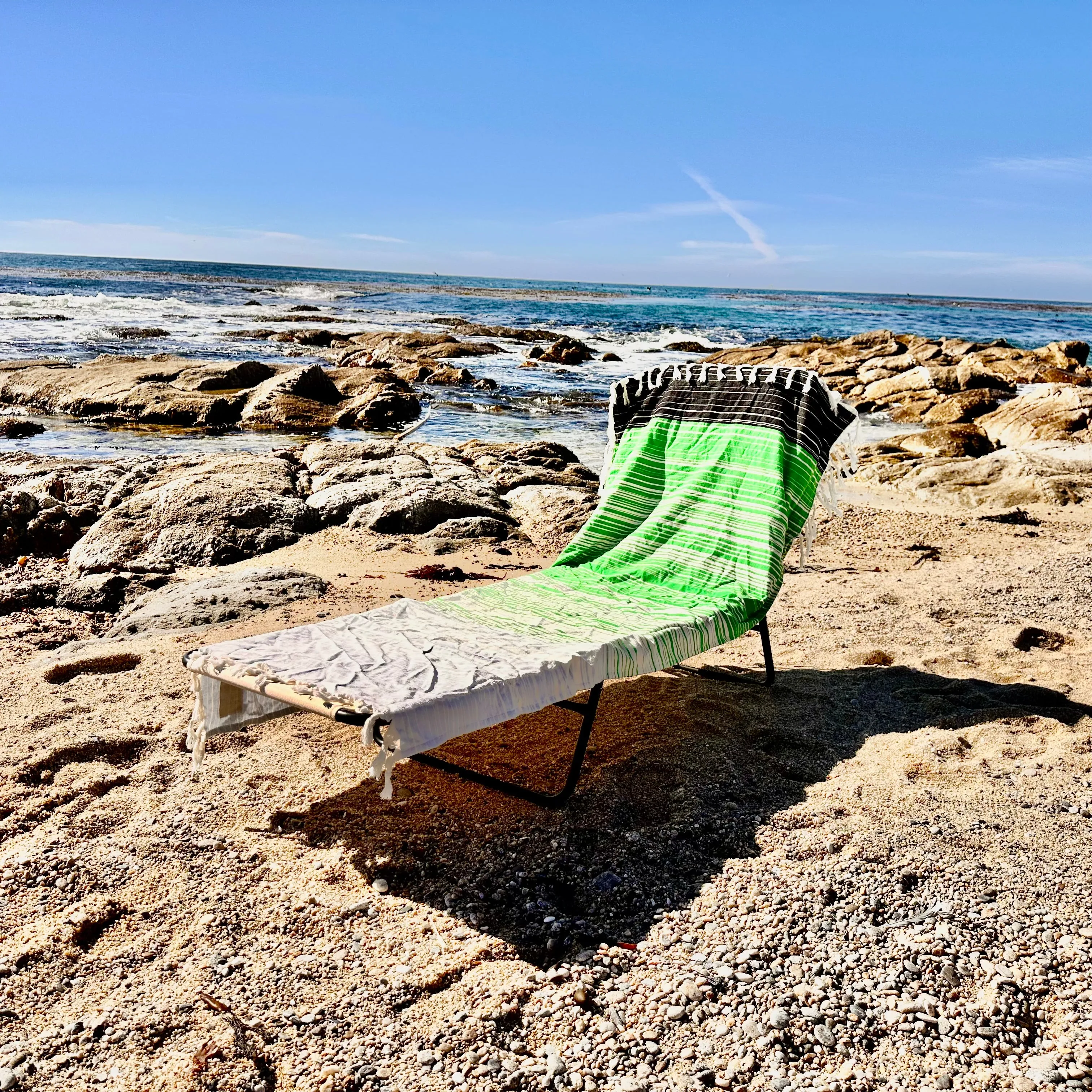 Kiawah Green & Black Striped Bag