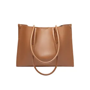 Large Capacity Leather Commuter Tote Bag