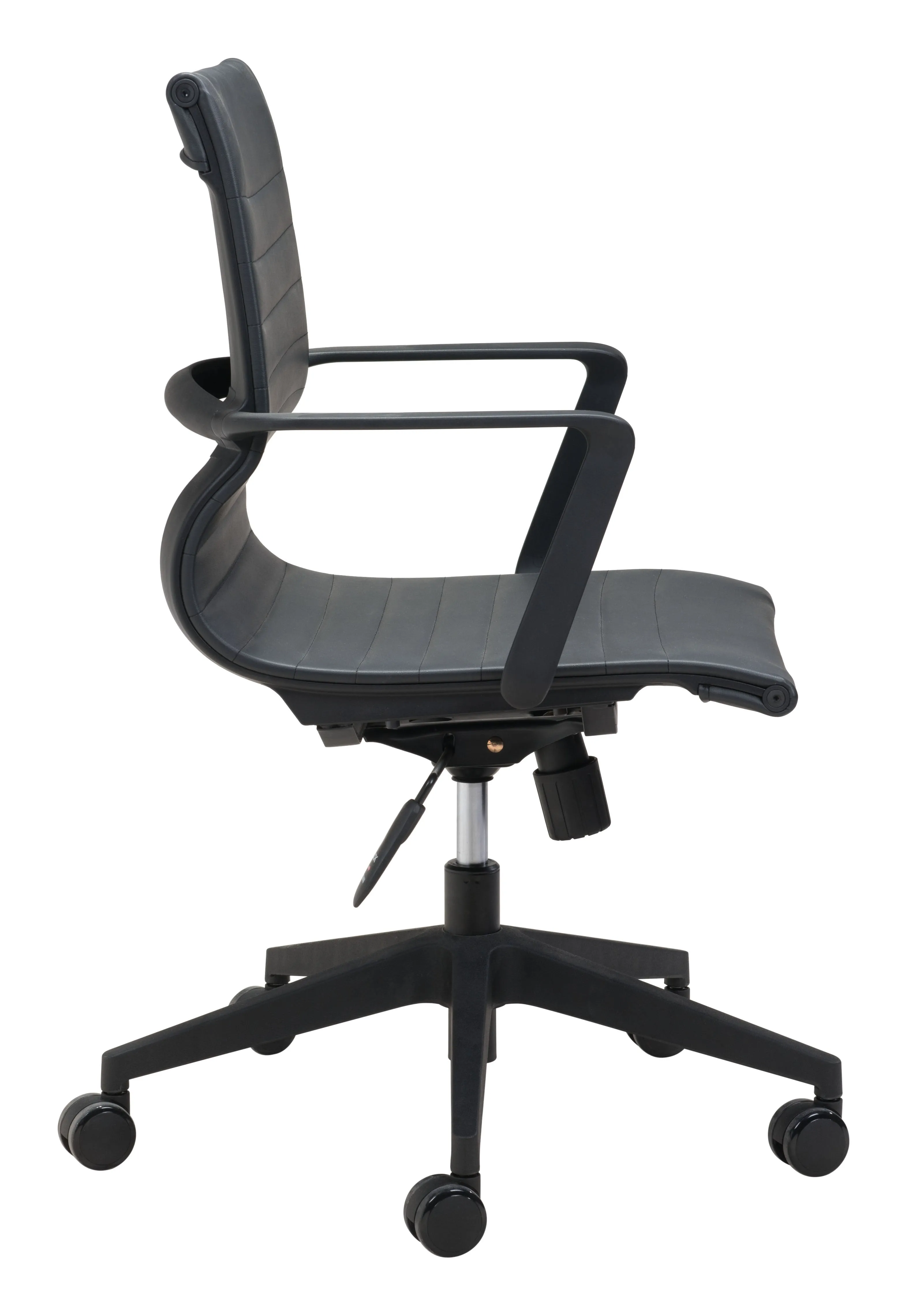 Modern Black Office Chair with Unique Ribbed Back