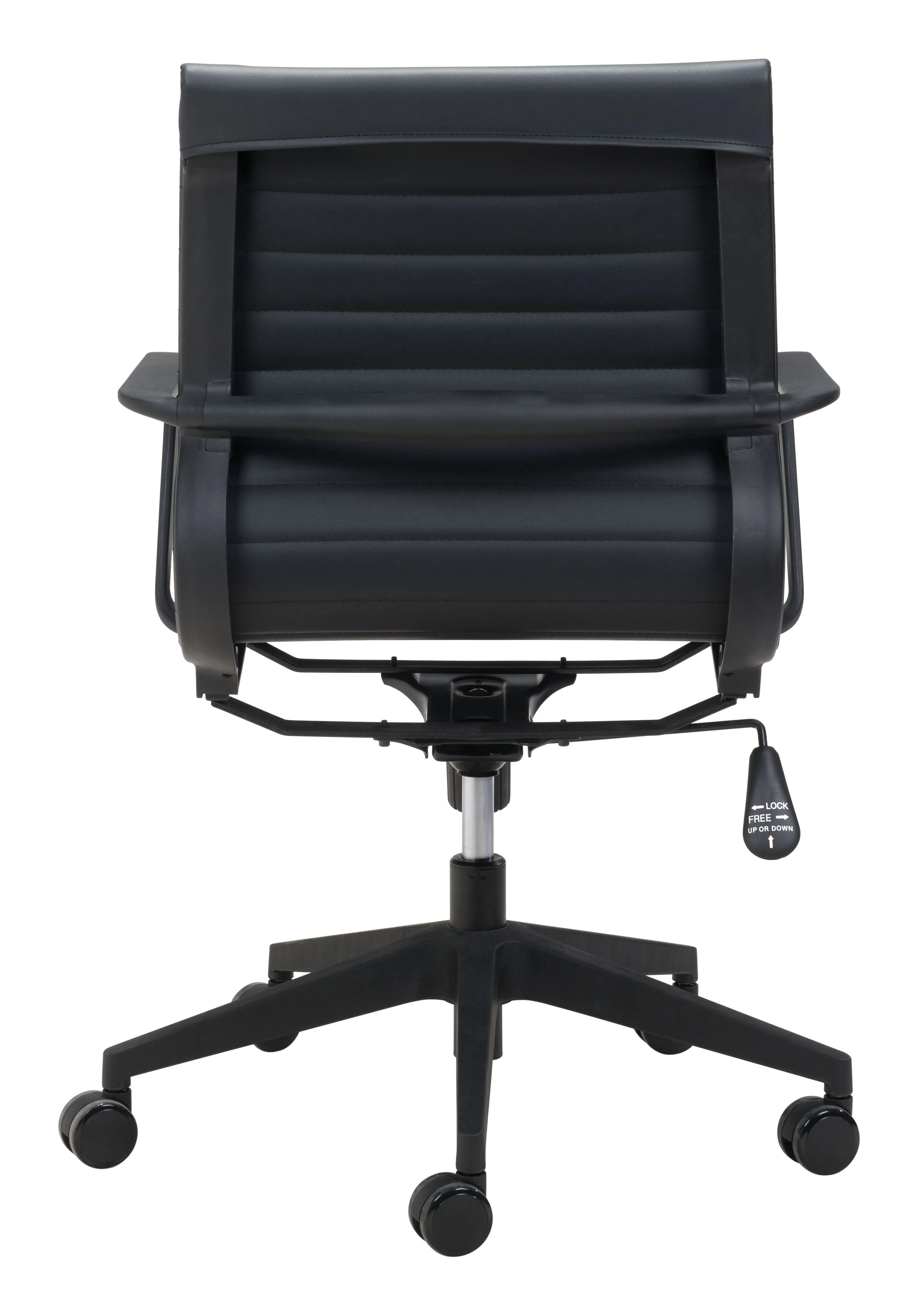 Modern Black Office Chair with Unique Ribbed Back