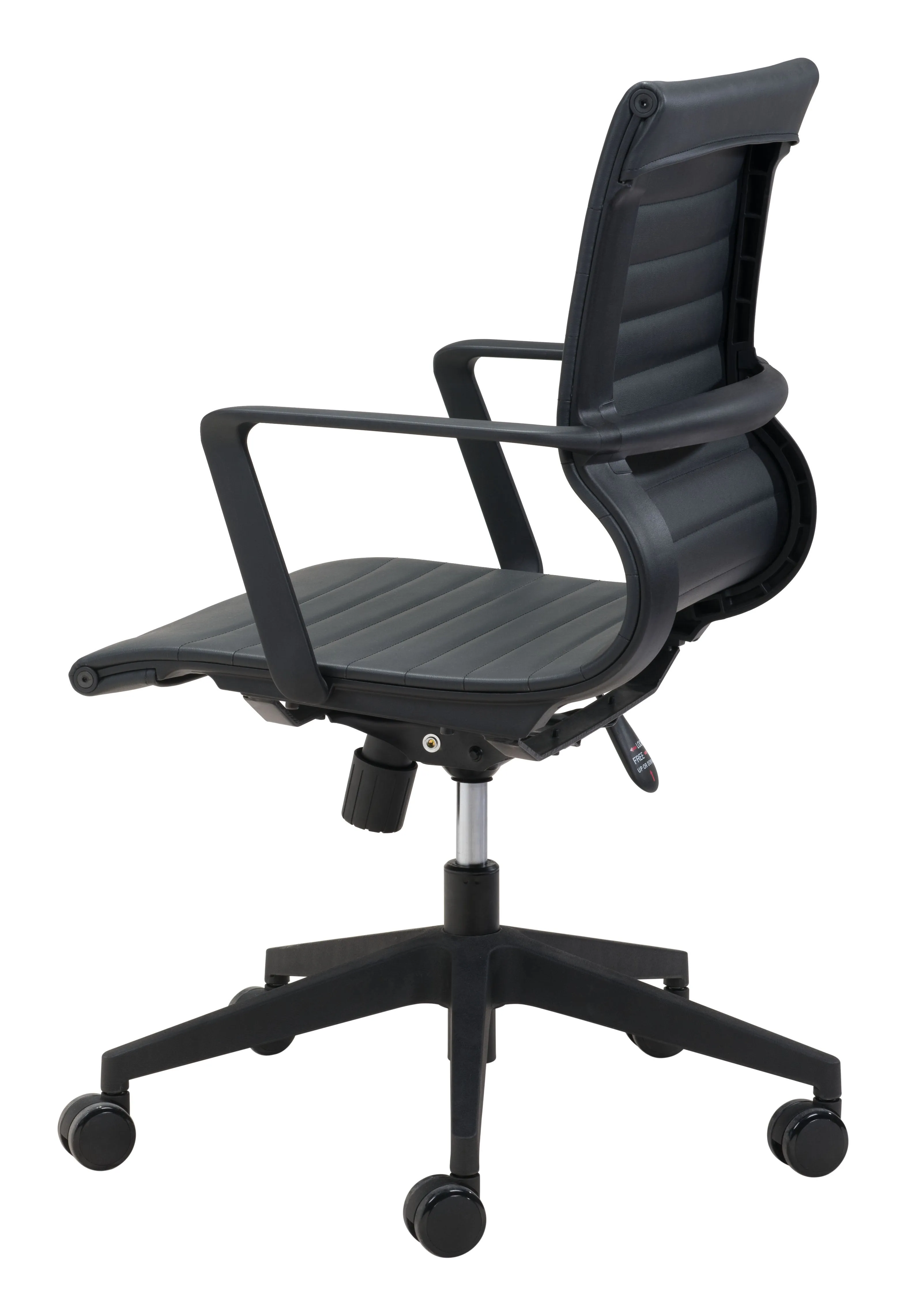 Modern Black Office Chair with Unique Ribbed Back