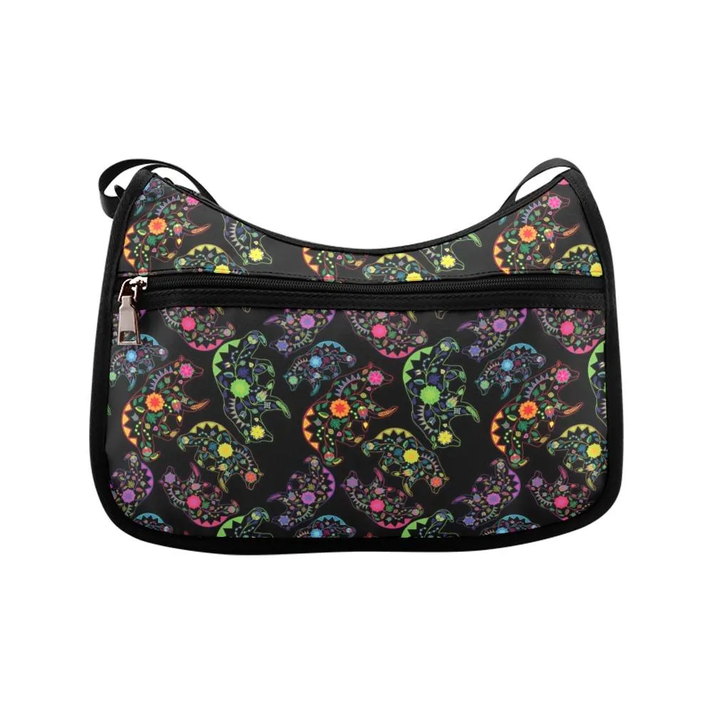 Neon Floral Bears Crossbody Bags