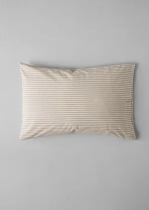 Organic Cotton Ticking Stripe Housewife Pillowcase | Ecru/Straw