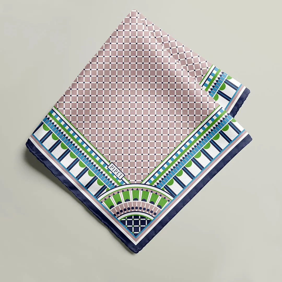 OXO Neckerchief / Pocket Square - Navy/Lime