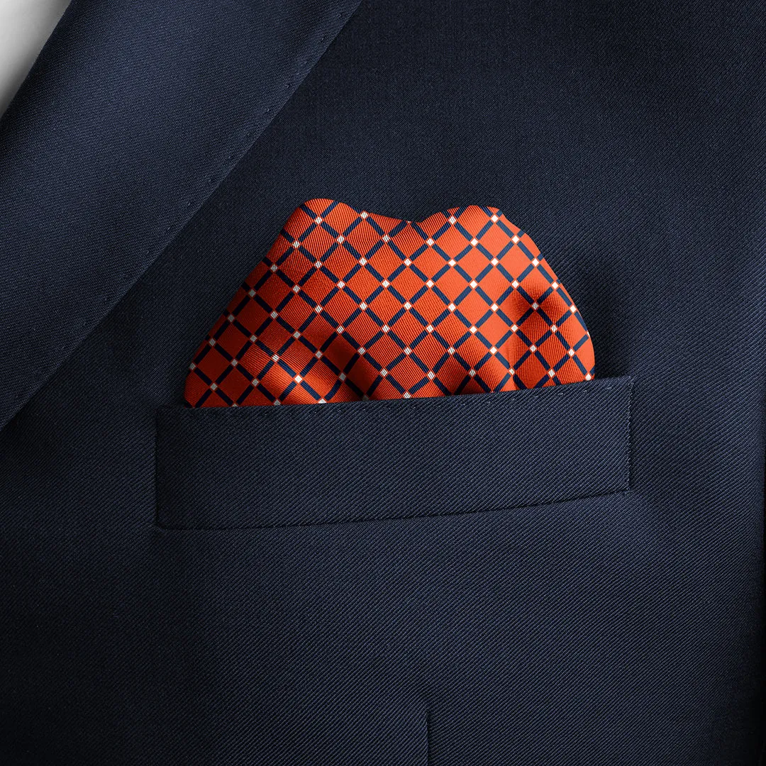 OXO Neckerchief / Pocket Square - Orange/Blue