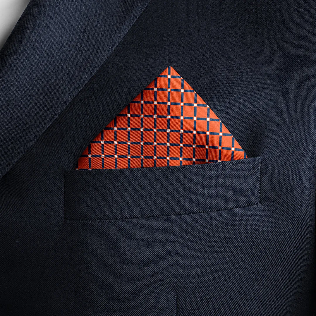 OXO Neckerchief / Pocket Square - Orange/Blue