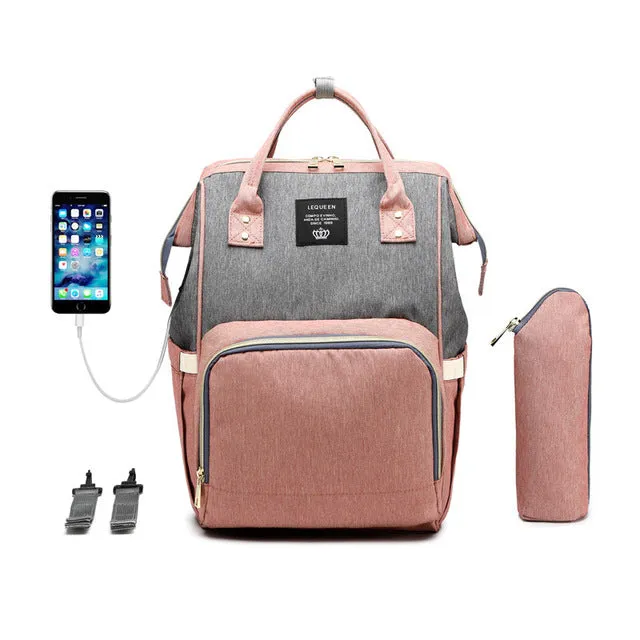 Premium Diaper Bag With USB u1