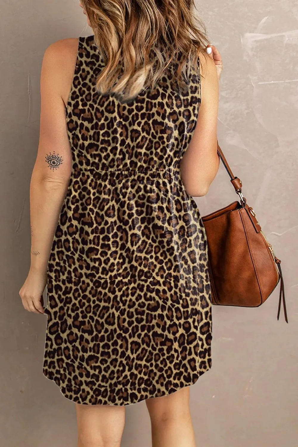 Printed Scoop Neck Sleeveless Dress