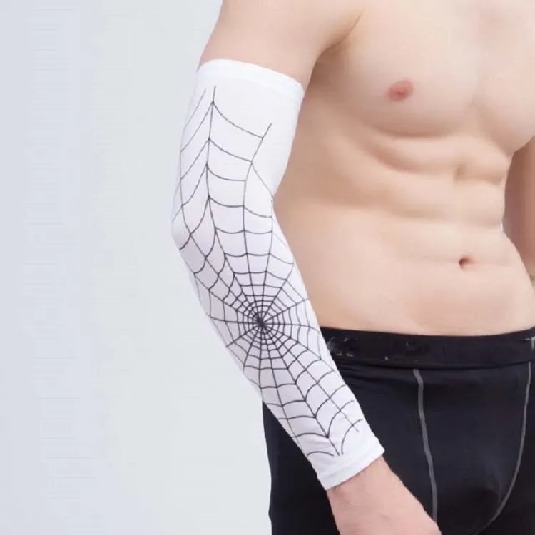 Professional Basketball Sports Spider Web Arm Guards Anti-skid Lengthened Elbow Guards, Size:M(Random Color Delivery)