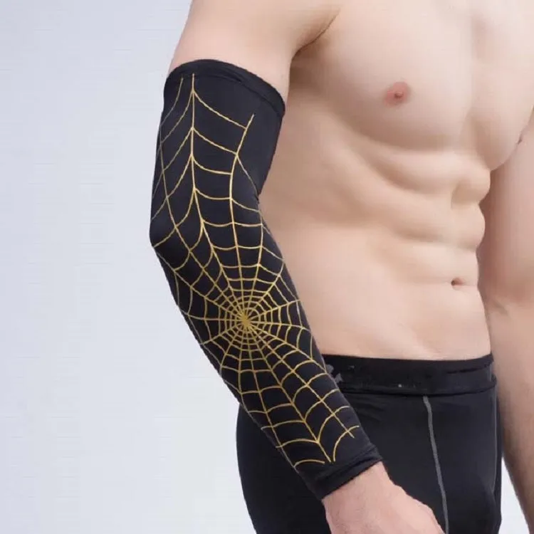 Professional Basketball Sports Spider Web Arm Guards Anti-skid Lengthened Elbow Guards, Size:M(Random Color Delivery)